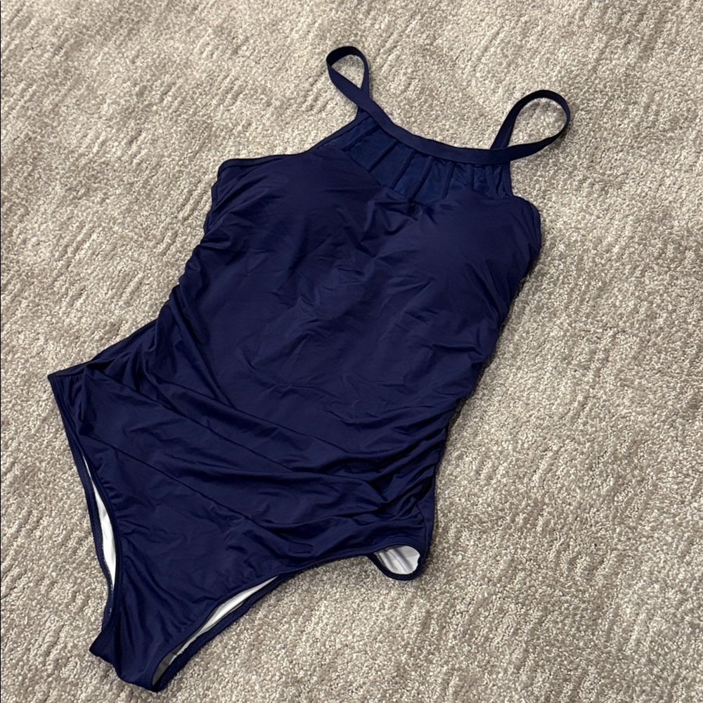 Womens High Neck One Piece Swimsuit Tummy Control - Picture 2 of 7